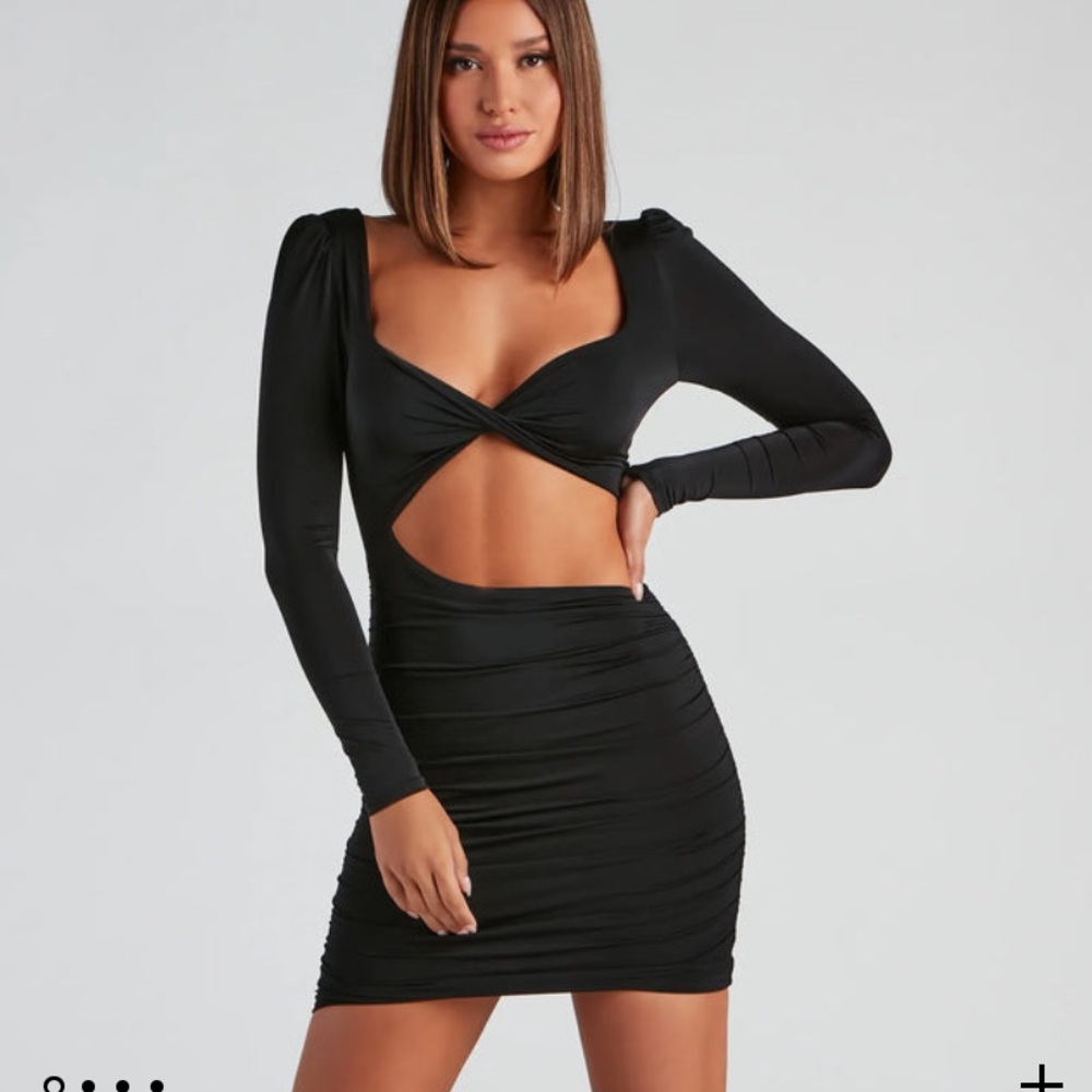Elegant Black Cut-Out Dress